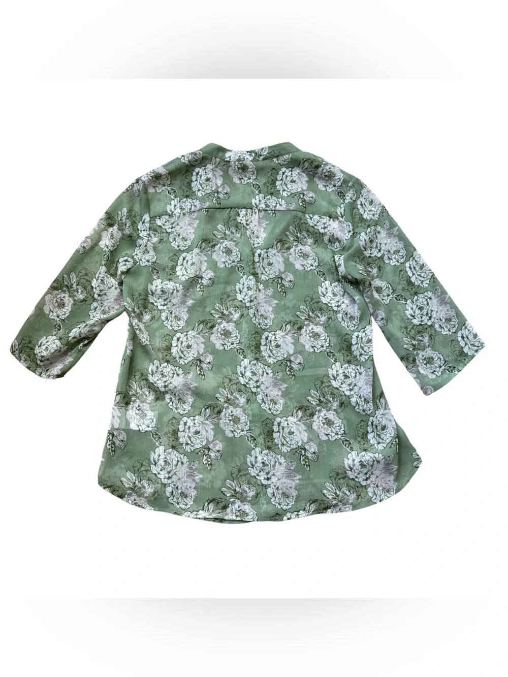 KUT From The Kloth Sage Green Floral Blouse Medium Cottagecore Boho Peasant Top - Picture 10 of 10